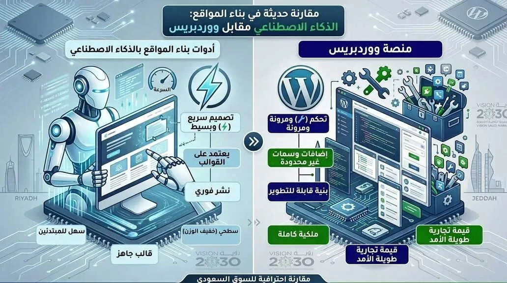 ووردبريس vs منصات الذكاء الاصطناعي
